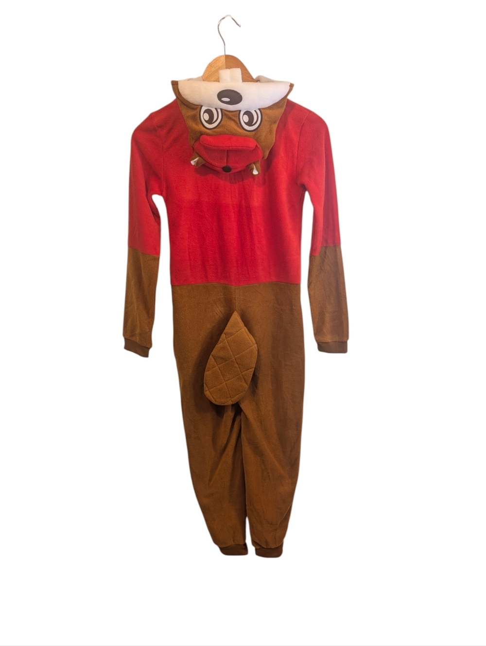 Buc-ees Beaver Character One Piece Hooded Pajama Costume Size Youth XS/S - Picture 3 of 6